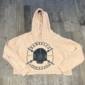 Barbells and Ponytails Crop Top Hoodie